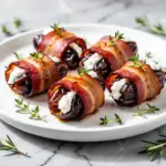 bacon wrapped dates with goat cheese - featured image