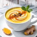 chai spiced golden milk latte - featured image