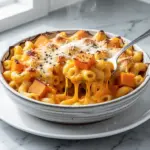cheesy butternut squash mac and cheese bake - featured image