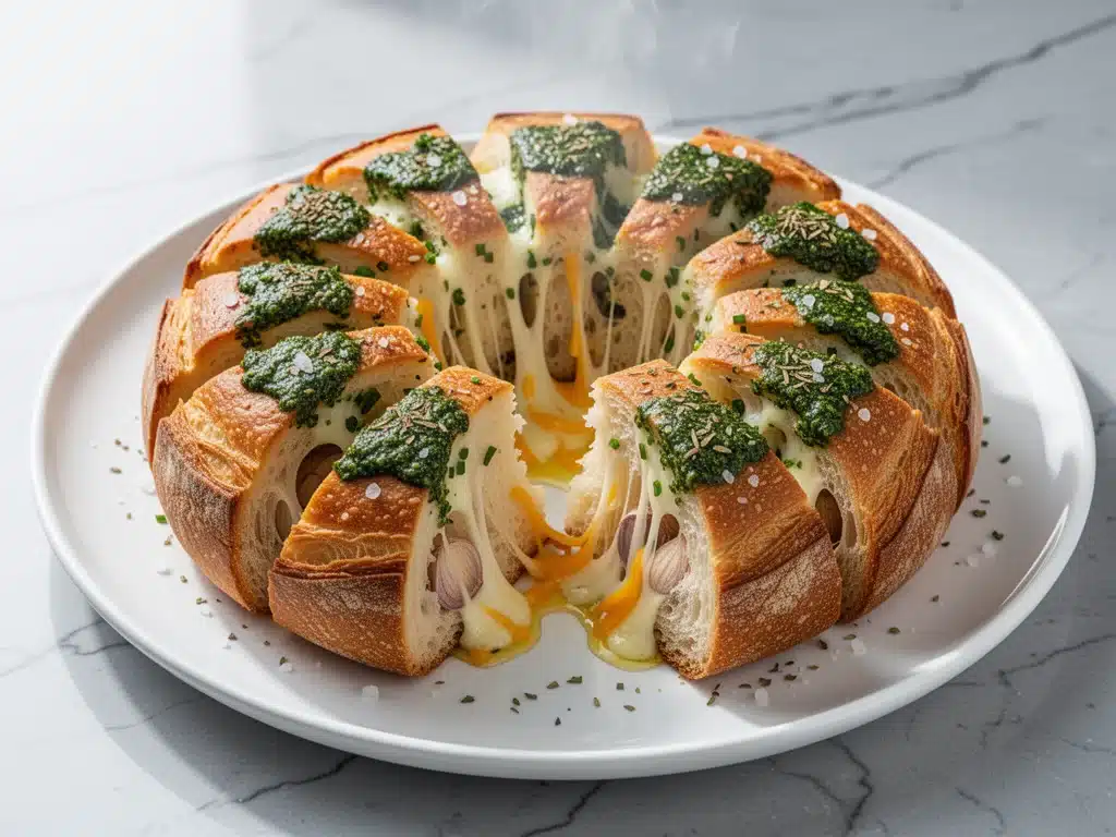 cheesy garlic pull apart bread - featured image