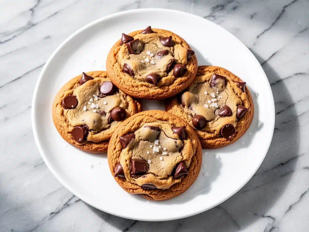 chewy brown butter chocolate chip cookies - featured image