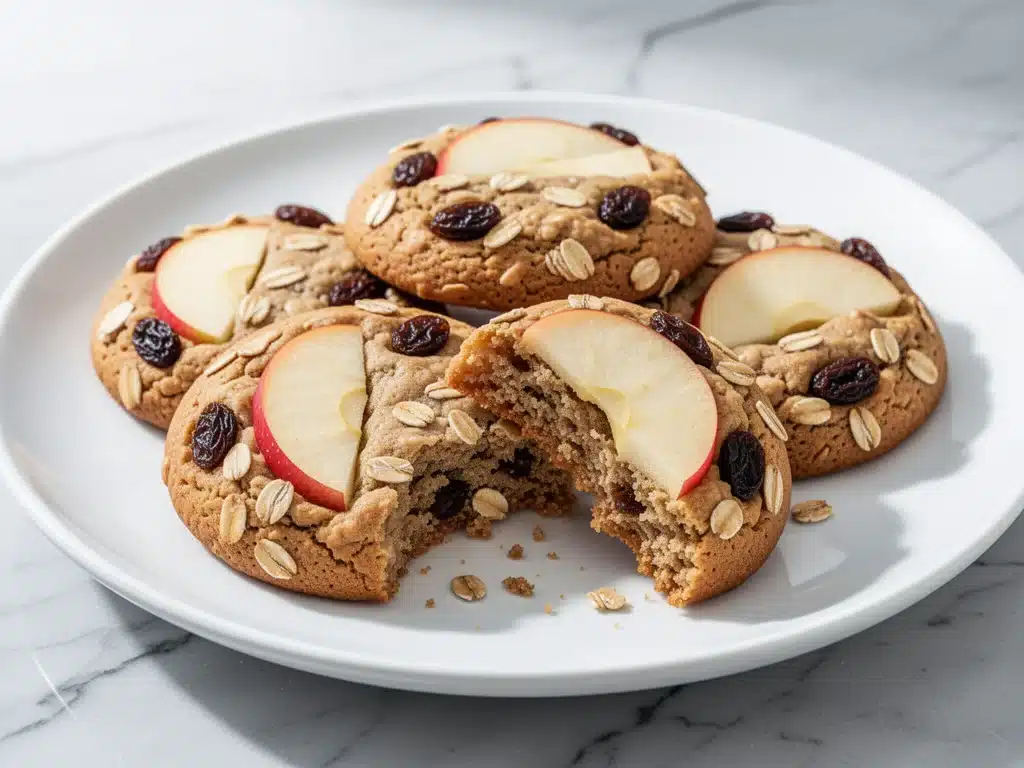 chewy oatmeal apple cookies - featured image