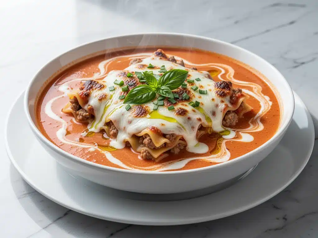 creamy lasagna soup - featured image