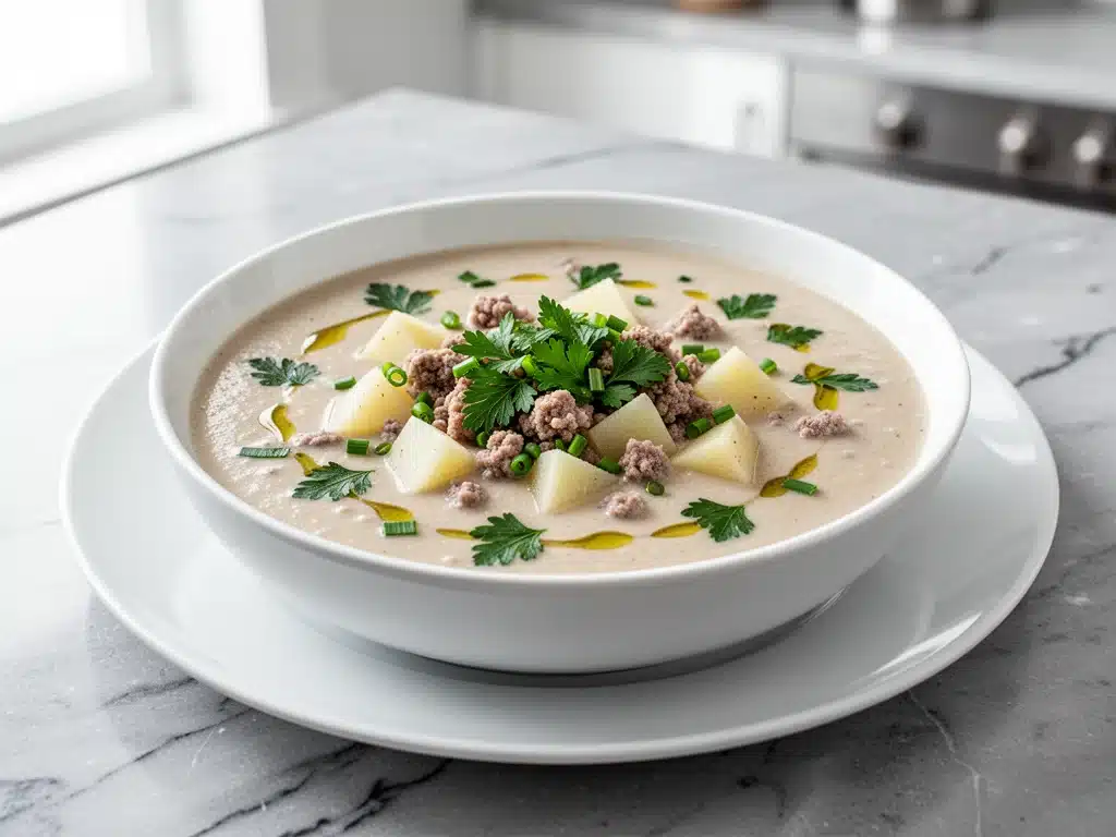 creamy sausage and potato soup - featured image