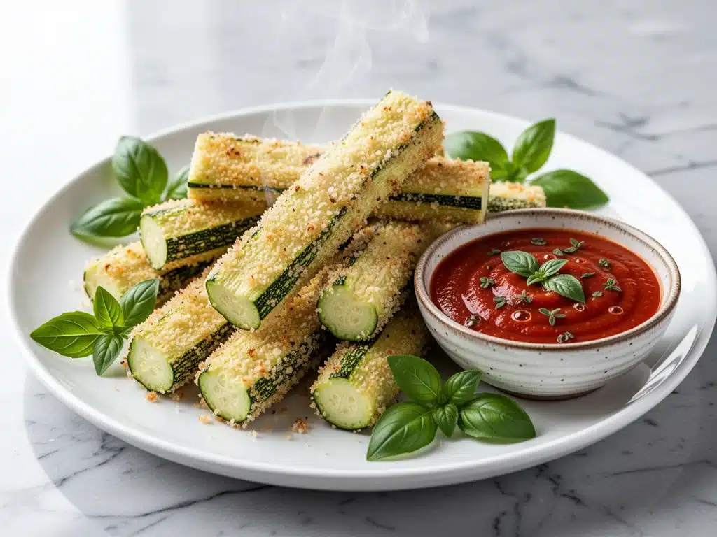 crispy baked zucchini fries - featured image