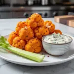 crispy buffalo cauliflower bites - featured image