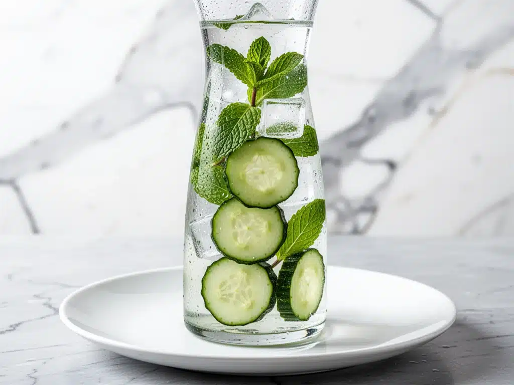 cucumber mint detox water - featured image