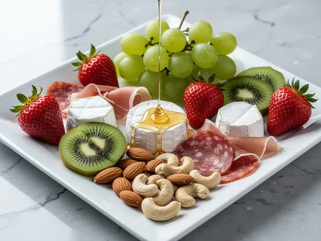 Easy Charcuterie Board with Fresh Fruit & Nuts 4 easy charcuterie board preparation steps