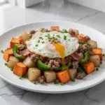 easy sheet pan breakfast hash with sweet potatoes - featured image