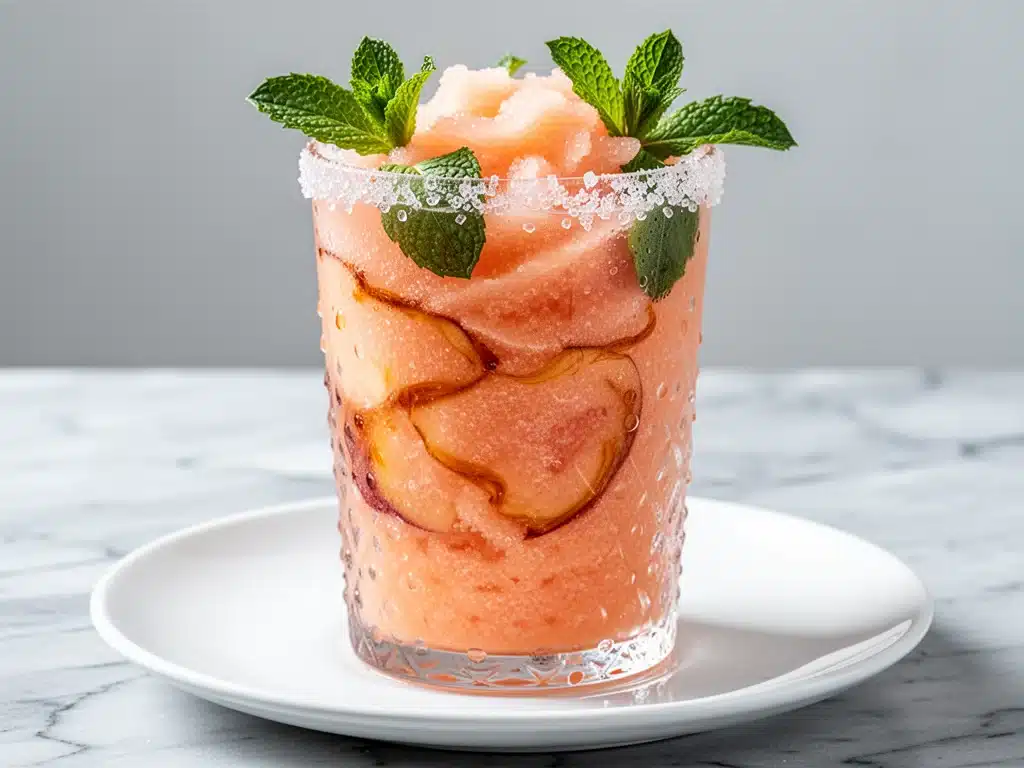 frozen peach bourbon slush - featured image
