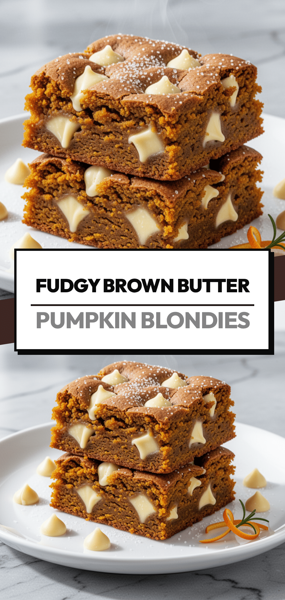 Fudgy Brown Butter Pumpkin Blondies with White Chocolate 5 fudgy brown butter pumpkin blondies recipe