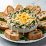 Game Day Cheesy Spinach Artichoke Dip - featured image