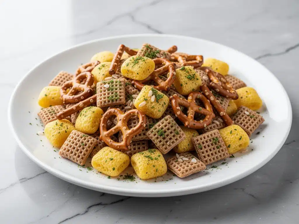 Gluten-Free Chex Snack Mix with Ranch Seasoning 4 gluten-free chex snack mix with ranch seasoning preparation steps
