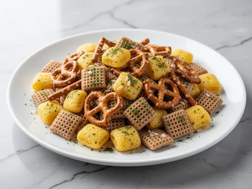 gluten-free chex snack mix with ranch seasoning - featured image