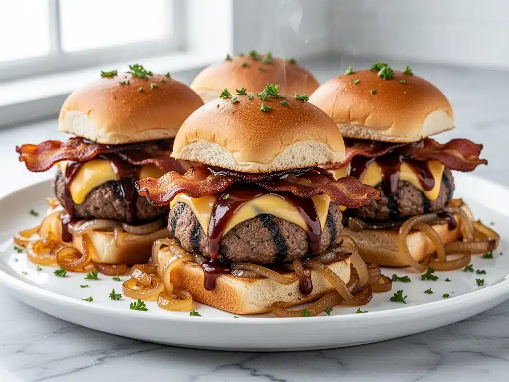 Grilled BBQ Bacon Cheeseburger Sliders - featured image
