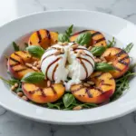 grilled peach and burrata salad - featured image