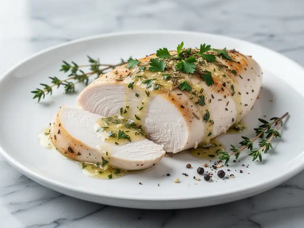 Never-Dry Oven-Baked Chicken Breast: Easy Garlic Herb Butter 4 never-dry oven-baked chicken breast preparation steps