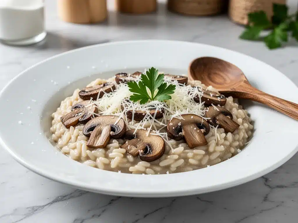 Perfect One-Pot Mushroom Risotto: Easy Creamy Recipe 4 one-pot mushroom risotto preparation steps