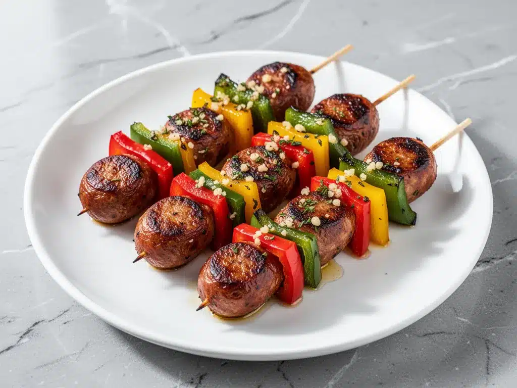 Smoked Sausage Pepper Skewers: Best Easy BBQ Recipe 4 smoked sausage pepper skewers preparation steps