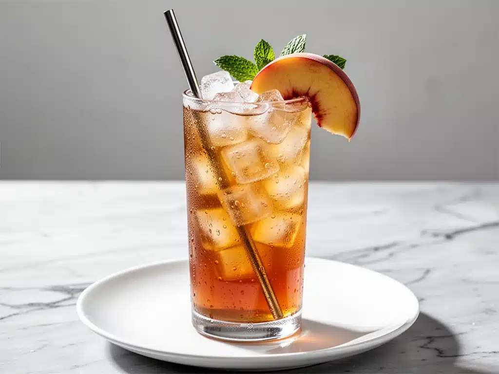 Spiked Bourbon Peach Tea Cooler - featured image