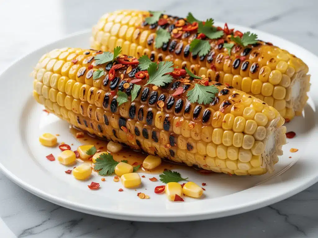 sweet and spicy grilled corn - featured image