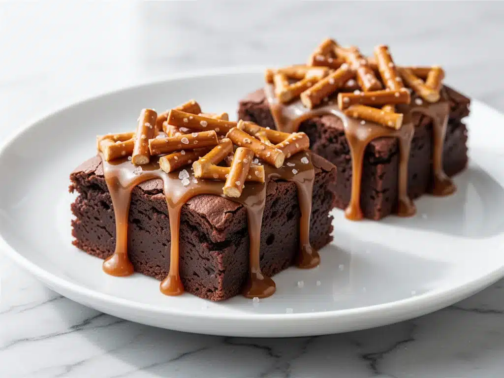 Home 7 ultra-fudgy salted caramel brownies - featured image