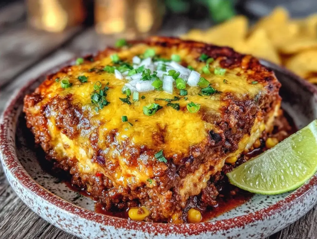 Cheesy Ground Beef Taco Casserole - featured image