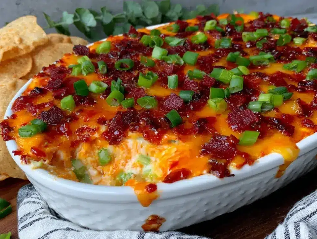 creamy buffalo chicken dip - featured image