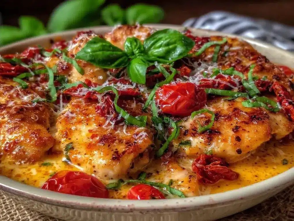 creamy sun-dried tomato chicken - featured image