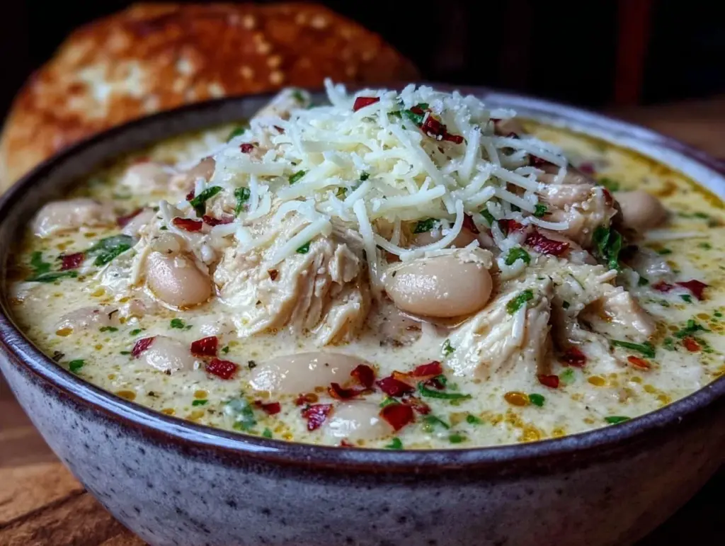 creamy white chicken chili - featured image