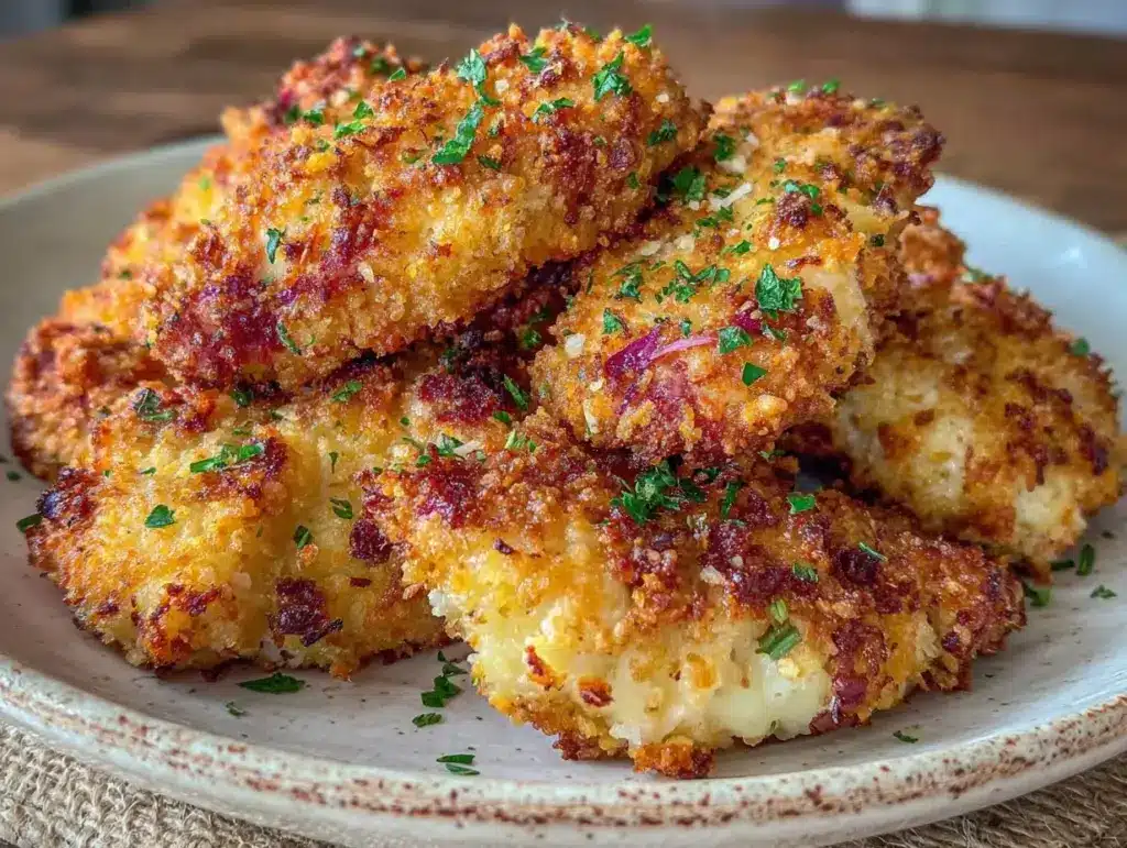 crispy parmesan crusted chicken tenders - featured image