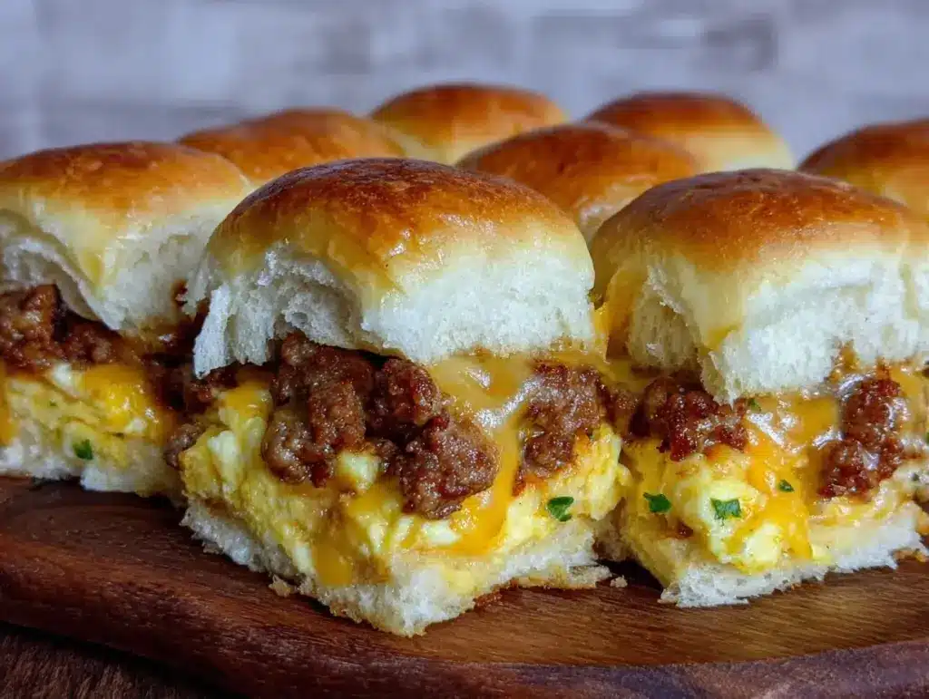 Easy Make Ahead Tailgate Breakfast Sliders - featured image