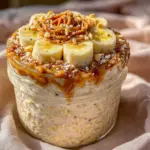 easy peanut butter banana overnight oats - featured image