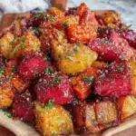 fall maple dijon roasted veggies - featured image