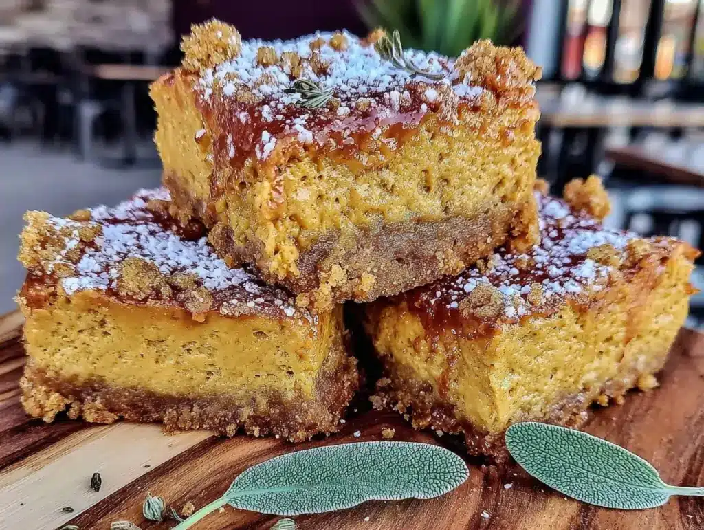 fall pumpkin cheesecake bars - featured image