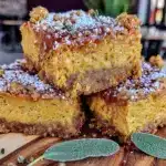 fall pumpkin cheesecake bars - featured image