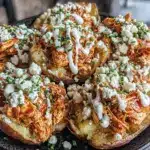 High-Protein Buffalo Chicken Stuffed Sweet Potatoes - featured image
