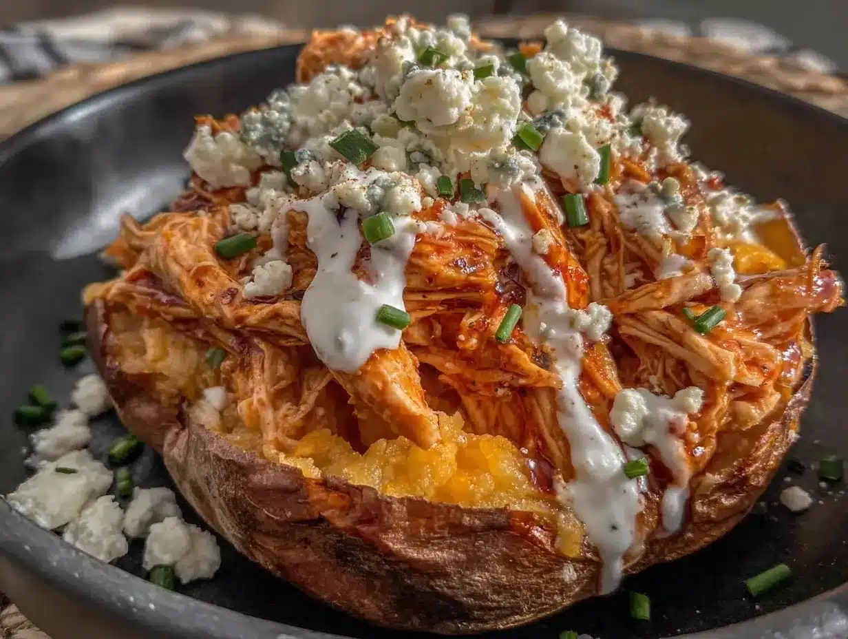 High-Protein Buffalo Chicken Stuffed Sweet Potatoes: Kids Love Making This 4 High-Protein Buffalo Chicken Stuffed Sweet Potatoes preparation steps
