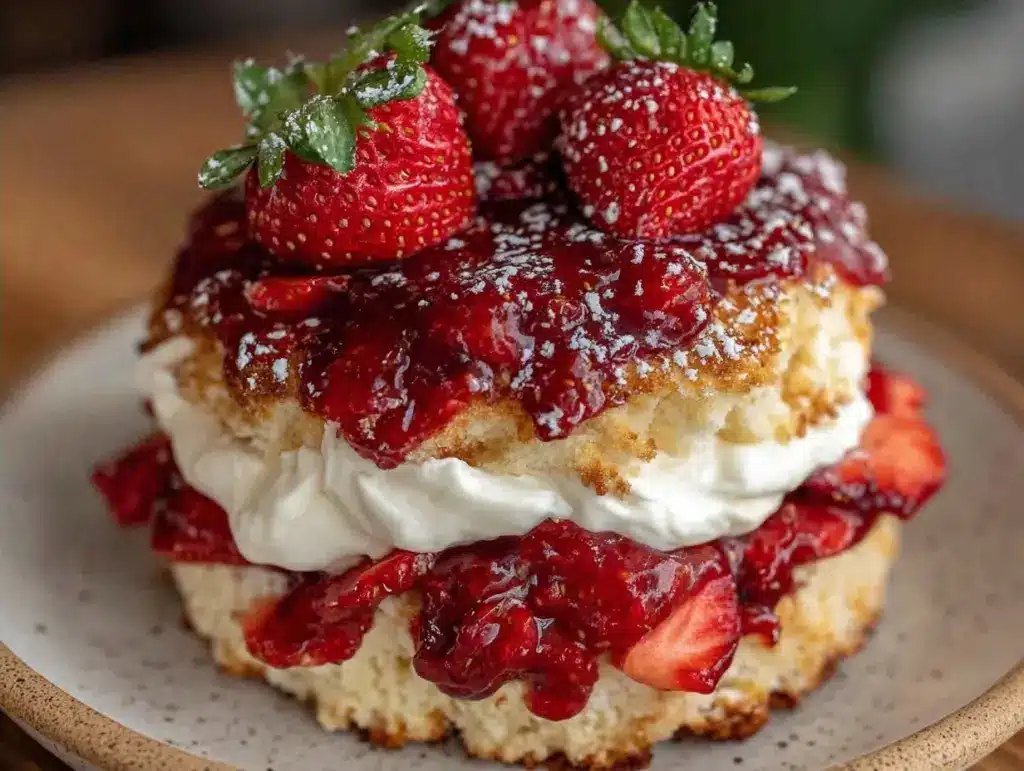 homemade strawberry shortcake with mascarpone - featured image