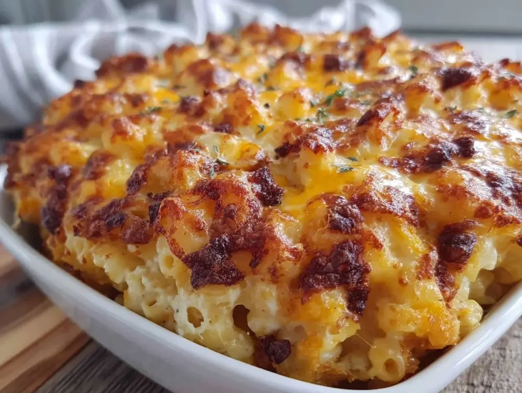 Home 4 make-ahead baked three-cheese mac and cheese - featured image
