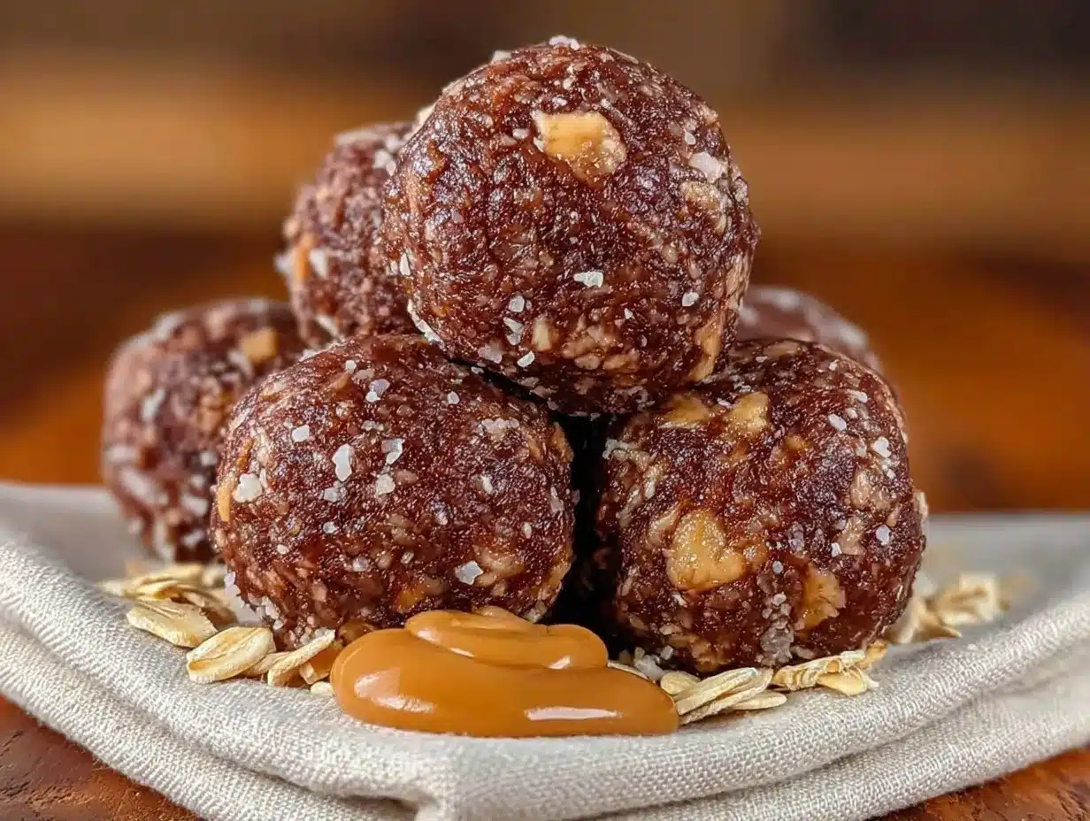 Simple No-Bake Chocolate Peanut Butter Energy Balls 4 no-bake chocolate peanut butter energy balls preparation steps