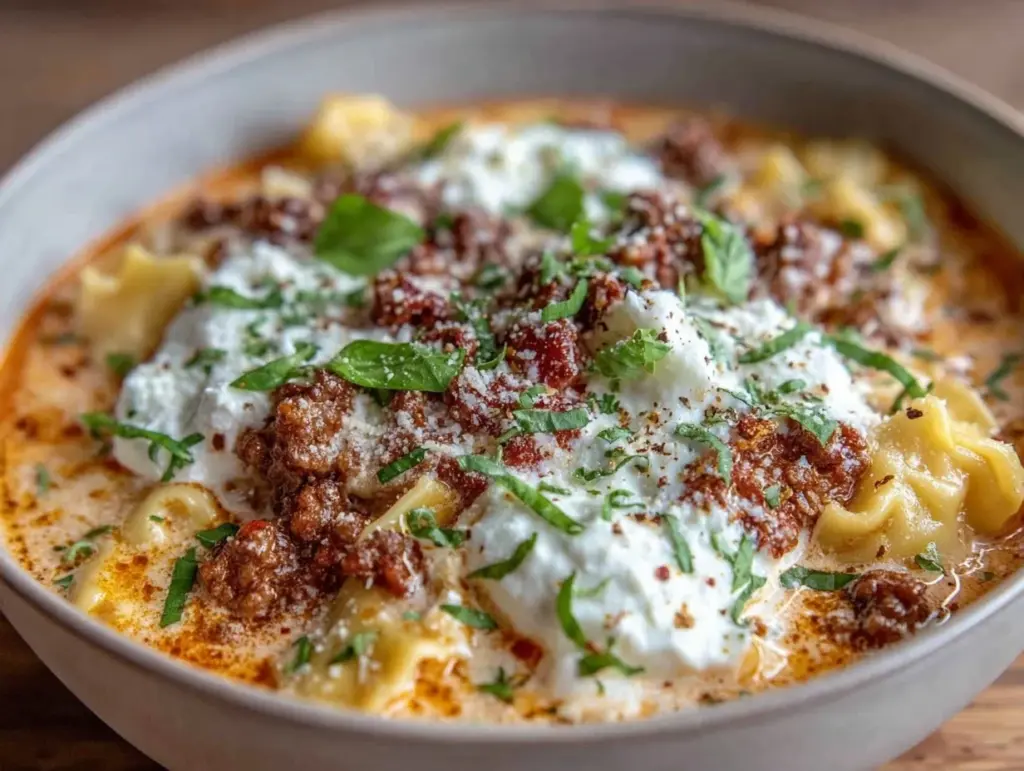 one pot creamy lasagna soup - featured image