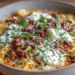 one pot creamy lasagna soup - featured image
