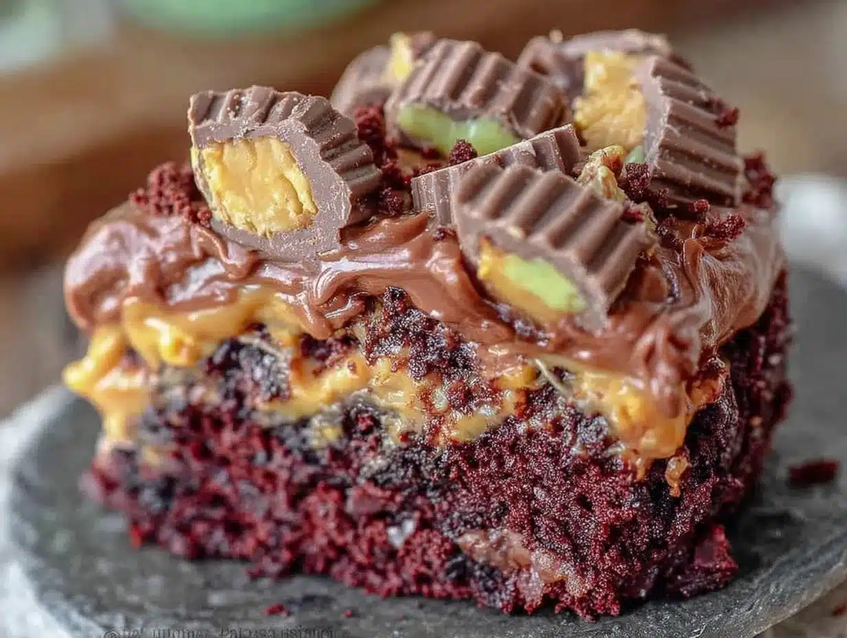 Ultimate Reeses Peanut Butter Chocolate Cake: 1 Easy Step 4 Ultimate Reeses Peanut Butter Chocolate Cake preparation steps